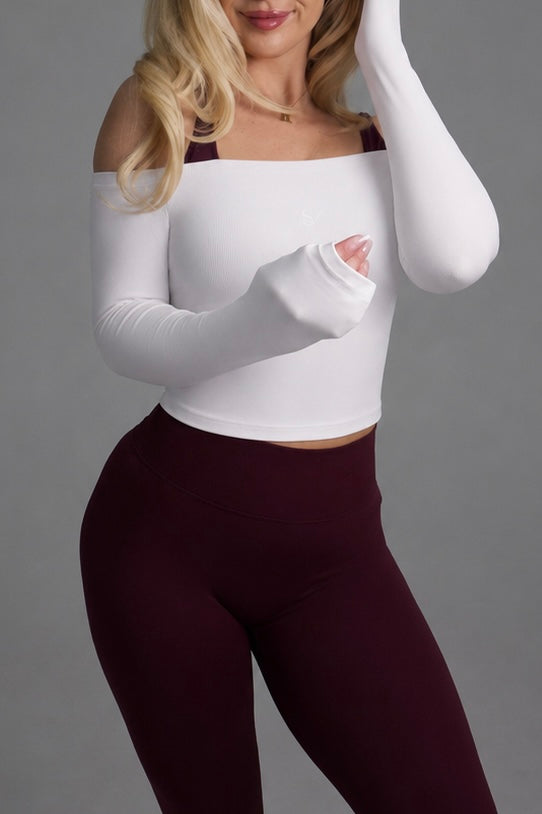 The HALO Bardot Crop Long Sleeve QuickDry Top