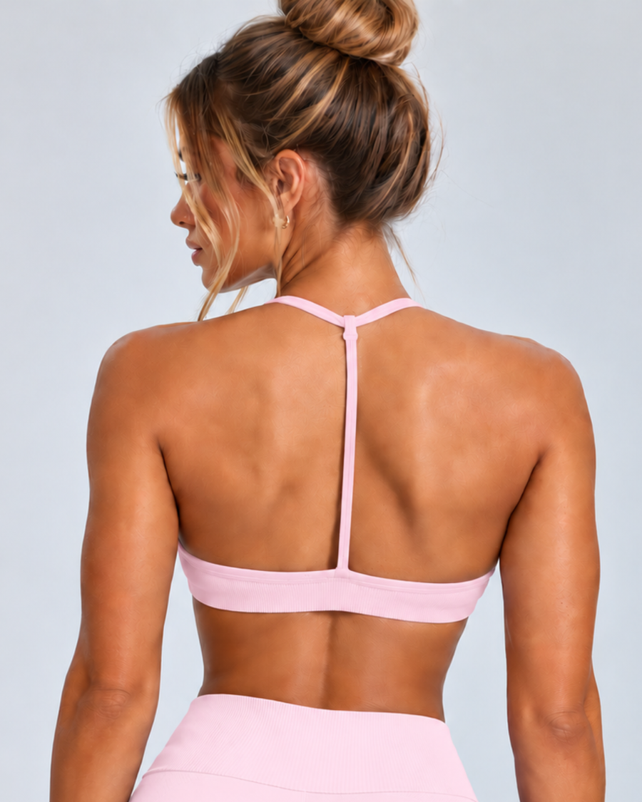 SculptState - Thin Racer Back Sports Bra – Baby Pink